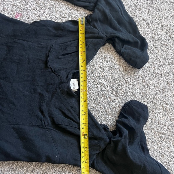 Aritzia Wilfred Novella Dress Black Mini Lined Full Sleeve Side Slit Size US 8 - Picture 10 of 12